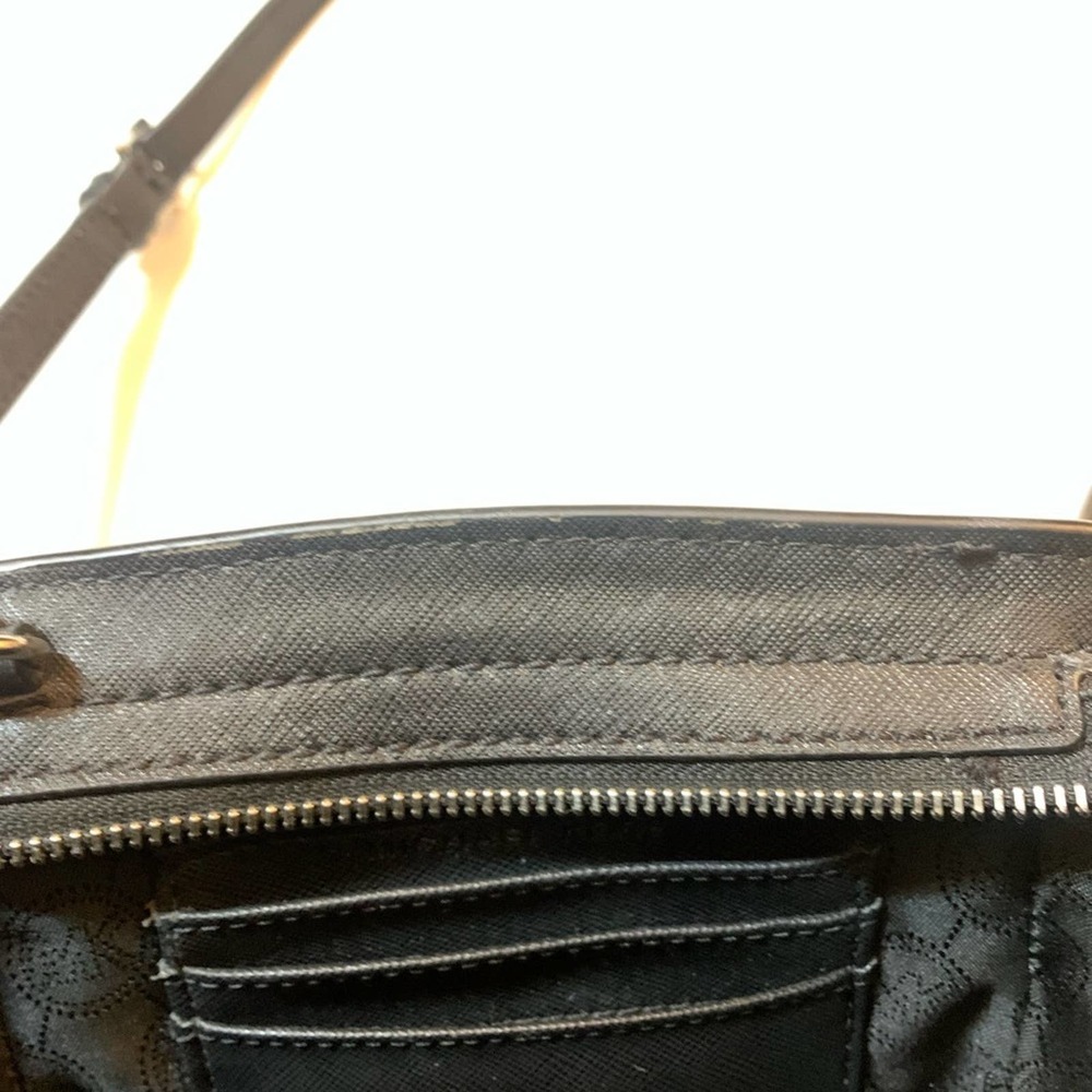 Michael Kors Mini Bag Striped Crossbody Black Violet Messenger Selma - Picture 8 of 14